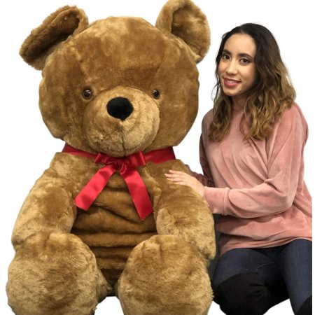 Big Plush Giant Brown Teddy Bear, 54 Inches Soft Stuffed Animal Huge Weighs 18 Pounds Made in USA