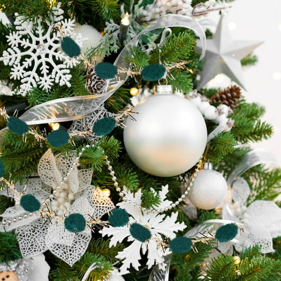 COSMOBETTY Christmas Tree Ribbon Garland Decorative Polyester in Dark Green for 1Pcs Christmas Parties