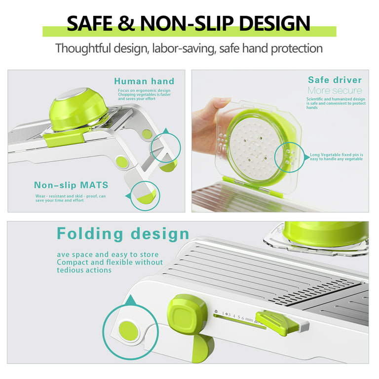Masthome Mandoline Food Slicer, Adjustable Stainless Steel Vegetable Slicer  for Cheese, Zucchini, Carrots, Fruits, Vegetable Chopper with Cleaning