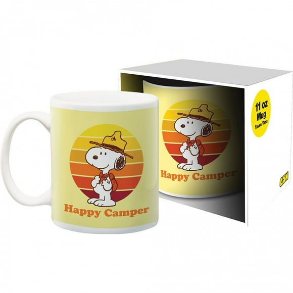 Peanuts Beagle Scouts Happy Camper Retro Gradient 11oz Ceramic Mug