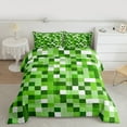thumbnail image 3 of Manfei Modern Abstract Geometric Bedding Comforter Set,Minimalism Buffalo Checkered Twin Comforter Sets,Green White Pixel Bedding Set For Teens,Luxury Bedroom Decor Reversible,2 Pieces, 3 of 9