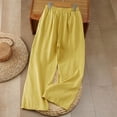 thumbnail image 5 of Ruimatai Women's Elastic Waist Floral Embroidered Wide Leg Casual Pants with Pockets for Loungewear Daily Wear, 5 of 9