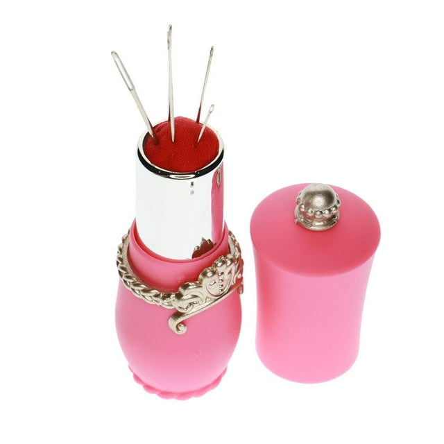 Cojín Forma de lápiz labial Hugo Almacenamiento de Pines bricolaje 5 piezas rosado
