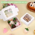 thumbnail image 3 of 100 Cajas para Postres con Ventana,individuales para cupcakes de 10.2 * 10.2 * 6.5cm,Individuales Cajas para Galletas Port&aacute;tiles para Donas, Pasteles, Pasteler&iacute;a, Postres,para Bo, 3 of 7