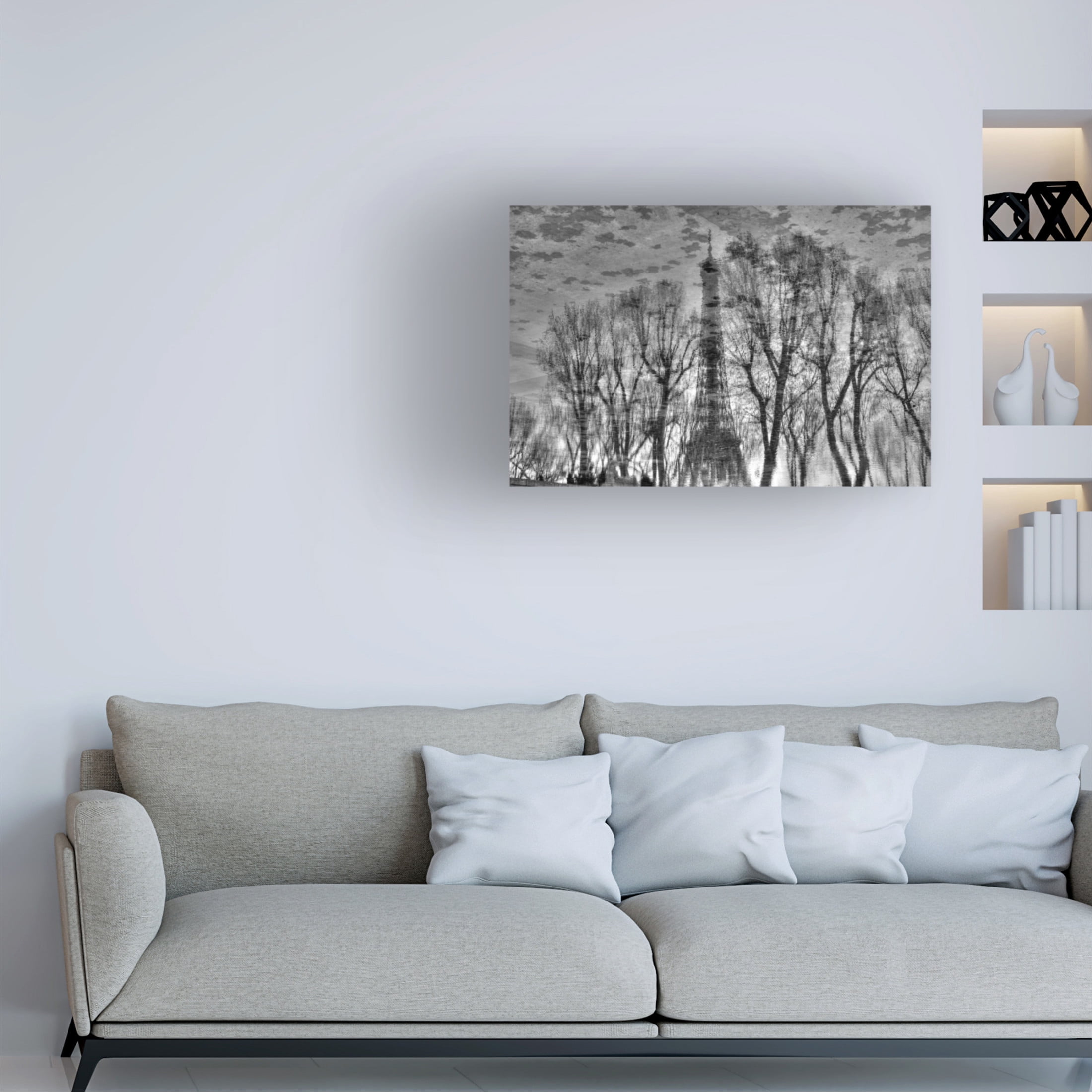 Canvas Wall Art - Philippe DEMARIA 'Reflection' Wall Art for Living Room, Bedroom, or Office D?cor by Trademark Fine Art - 47 x 30 Inches