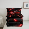 thumbnail image 5 of Erosebridal Fast Car Bedding Twin Comforter Set,Black Red Down Comforter,Car Theme Bedding Sets Twin with Comforter,Microfiber Geometric Room Decorative,Reversible,3pcs, 5 of 8