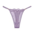 thumbnail image 1 of Aayomet Culotte Femme Taille Basse Ultra Fine en Maille Transparente (Violet, m), 1 of 5