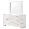 thumbnail image 5 of Pemberly Row Modern 6-drawer Wood Dresser with Mirror Glossy White, 5 of 12