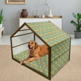 thumbnail image 2 of Poppy Flower Pet House, Colorfuls Blossoming Nature Psychedelic Ornamental Pattern Flourishing Foliage, Outdoor & Indoor Portable Dog Kennel with Pillow and Cover, 5 Sizes, Multicolor, by Ambesonne, 2 of 4