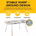 thumbnail image 4 of Ombre Blue Brown Table Cloths for 8 Foot Rectangle Tables, Summer Abstract Coastal Ocean Beach Wave Patio Waterproof Elastic Fitted Tablecloths, Washable Rectangular Table Cover for Camping, 4 of 8