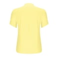 thumbnail image 5 of YUGYXL Cotton Linen Tshirts for Women Casual Short Sleeve Lapel Blouses Tops Summer Dressy Button Down Shirts Yellow XL, 5 of 8