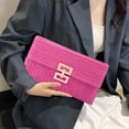 thumbnail image 4 of Women Clutch Bag Envelope Shape Bohemian Foldable Double-layer Straw Braided Solid Color Portable Summer Beach Vacation Handbag, 4 of 8