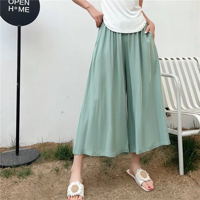 Womens Loose Pants Summer Wide Leg Rayon Blend