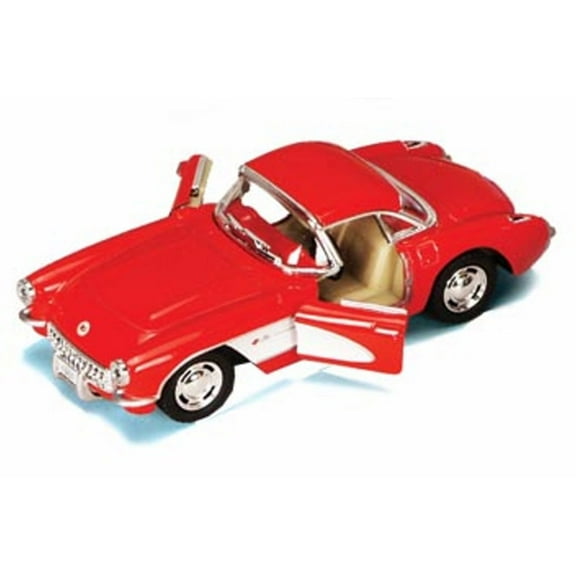 1957 Chevy Corvette, Red - Kinsmart 5316D - 1/34 scale Diecast Model Toy Car (Brand New, but NOT IN BOX)