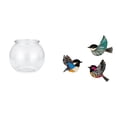 thumbnail image 1 of Acuario de escritorio,Pecera pequeña transparente,pecera,jarrón,mesa,Tanque de peces Contenedor de acuario transparente Hogar,Pájaro para colgar en la pared,Arte de pared de pájaros de, 1 of 8