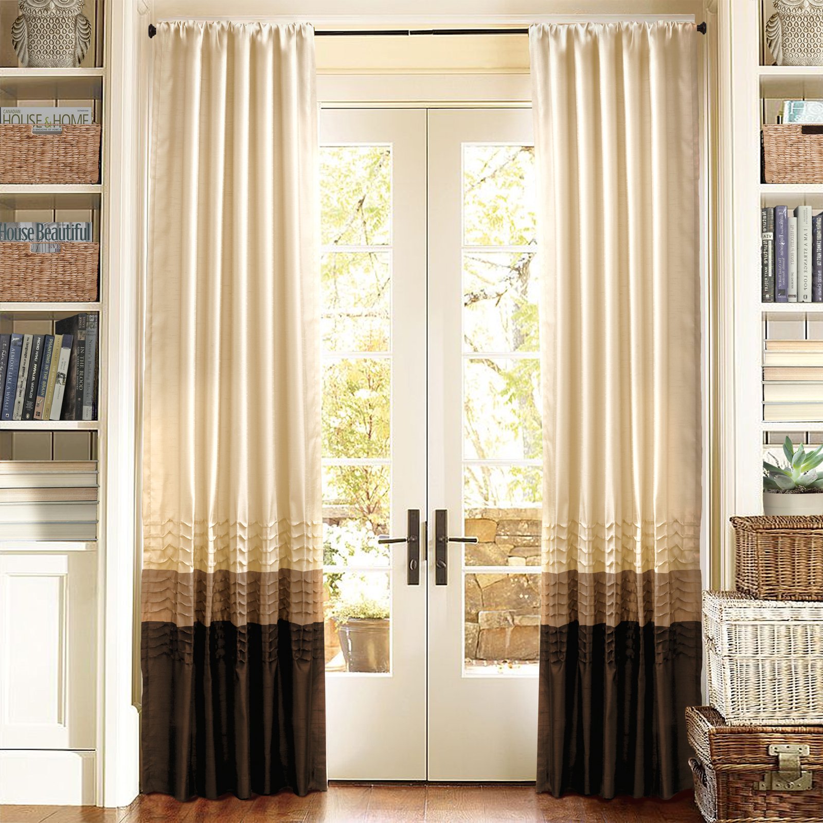 Mia Brown Rust Window Curtains Pair 54 X 84 Walmart Com