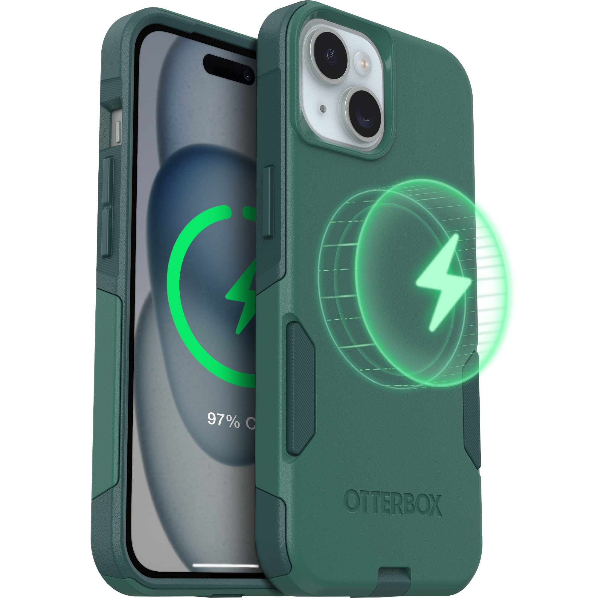 OtterBox Commuter Series MagSafe Case for iPhone 15/14/13, Green photo 1