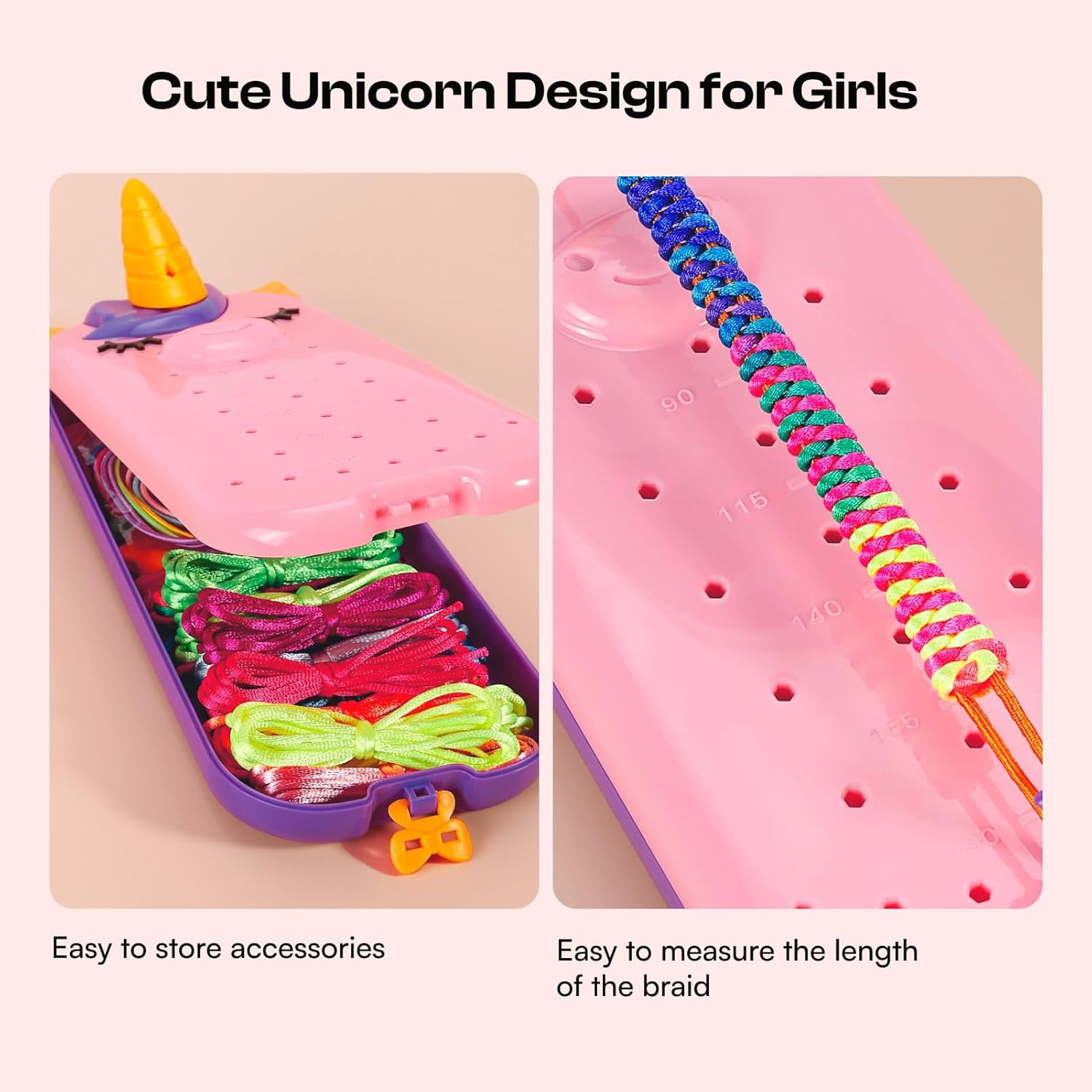 2-in-1 Unicorn Friendship Bracelet Making Kit for Girls, DIY Keychain and Bracelet