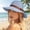 Light Blue, variant on Harpily Panama Sun Hat for Women UPF50 Sun Protection Wide Brim Breathable Bucket Hat with Denim Decor Strap