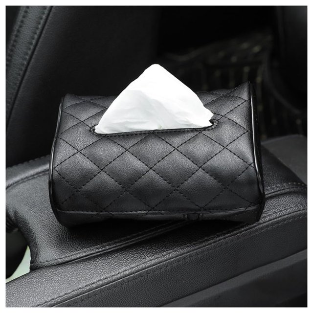 Soporte para pañuelos de coche, soporte para caja de pañuelos de cuero de microfibra suave para visera de coche, consola central, reposacabezas del asiento en cualquier lugar