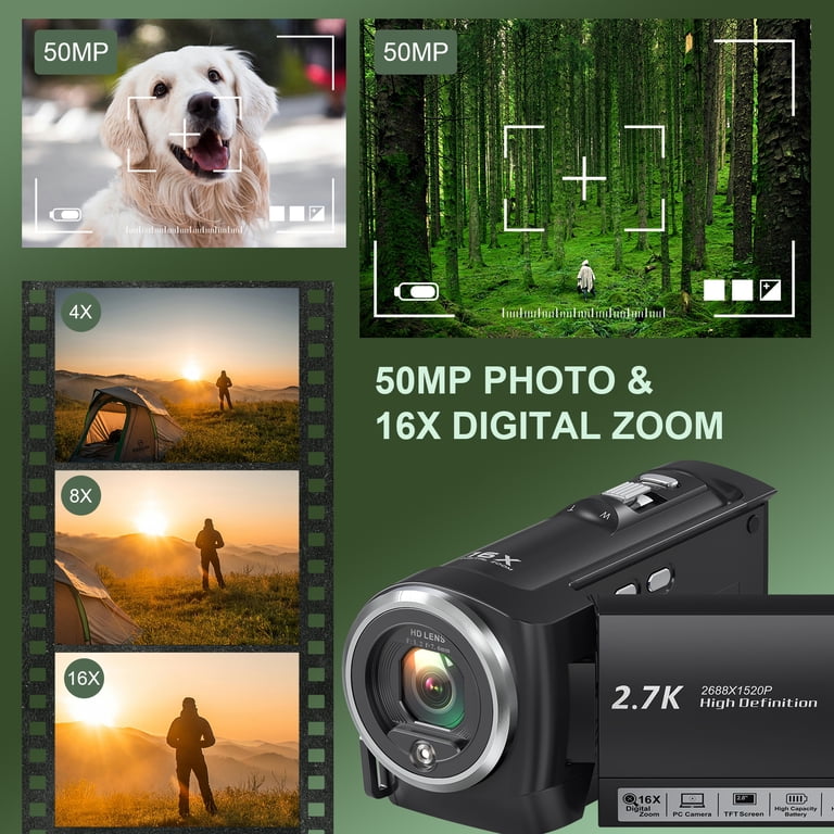 Videocamera voor Vloggen, 1080P Full HD-camcorder, 16 MP 16x Digitale Zoom, 2,7 Inch TFT Draaibaar Scherm, met Invullicht en USB-poort, Leg Prachtige Momenten Vast (Rood Videocamera voor Vloggen, 1080P Full HD-camcorder, 16 MP 16x Digitale Zoom, 2,7 Inch TFT Draaibaar Scherm, met Invullicht en USB-poort, Leg Prachtige Momenten Vast (Rood