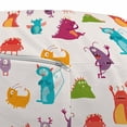 thumbnail image 3 of Cartoon Pouf Cover with Zipper, Funny Monsters Scary Characters Spooky Beasts Themed Devils Illustration, Soft Decorative Fabric Unstuffed Case, 30" W X 17.3" L, Multicolor, by Ambesonne, 3 of 5
