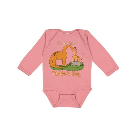 

Inktastic It s Our 1st Mother s Day Brontosaurus Family Gift Baby Boy or Baby Girl Long Sleeve Bodysuit