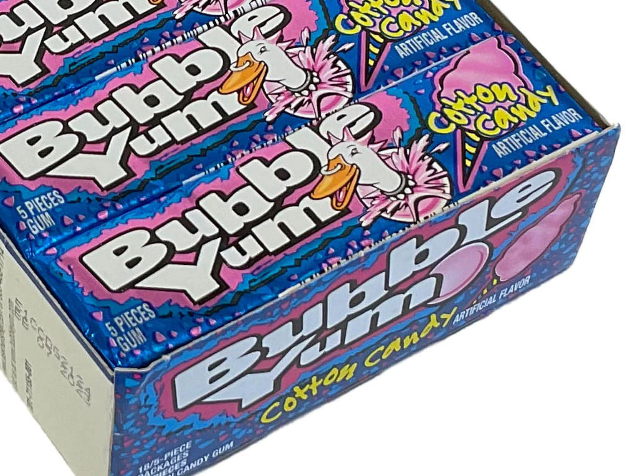 Bubble Yum Cotton Candy Bubble Gum - Soft and Easy to Chew, Long-Lasting Original Flavor - 5 Pieces, Pack of 18
