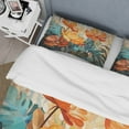 thumbnail image 4 of Designart "Tropical Foliage in Orange and Green II" Tropical Bedding Covert Set - Palms & Palm Trees Green Floral Bed Set With 2 Shams, 4 of 6