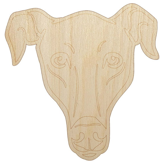 Greyhound Dog Head Wood Shape Unfinished Piece Cutout Craft DIY Projects - 4.70 Inch Size - 1/8 Inch Thick