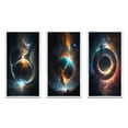 thumbnail image 2 of Designart "Fusion in Deep Space IV" Outer Space Framed Wall Art Set Of 3 - Blue Space Landscapes Frame Canvas Set For Living Room Decor, 2 of 6