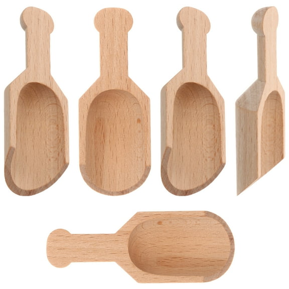 MRLESS 5Pcs Mini Wooden Scoops for Salt, Coffee, Tea, Honey, Sugar, Jam