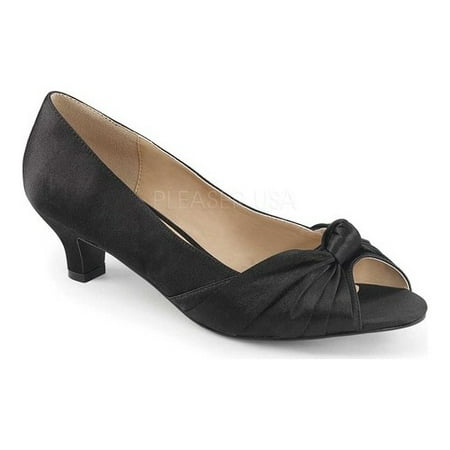 Pleaser Satin Heels - pleaser pink label women's fab422/bsa slide pump, black satin, 15 m us