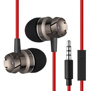 Cène dans l'oreille Basse métallique Ecouteurs écouteurs Microphone 3,5mm(Blanc)