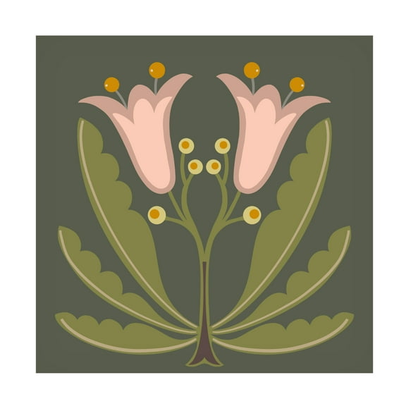 Trademark Fine Art Regina Moore Graphic Folk Flower II Canvas Wall Art