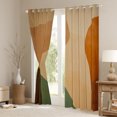 thumbnail image 3 of Manfei Vintage Geometric Aesthetic Black Out Curtains,Minimalist Art Curtains Pack of 2 (42x63 Each),Green Brown Bedroom Curtains For Children,Microfiber Bedroom Decor, 3 of 6