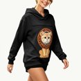 thumbnail image 4 of Pet Pouch Hoodie For Women, Front Zip Drop Shoulder Pullover Sweatshirt, Pet Carrier Sweater For Small Dogs & Cat, Black, M, 4 of 9