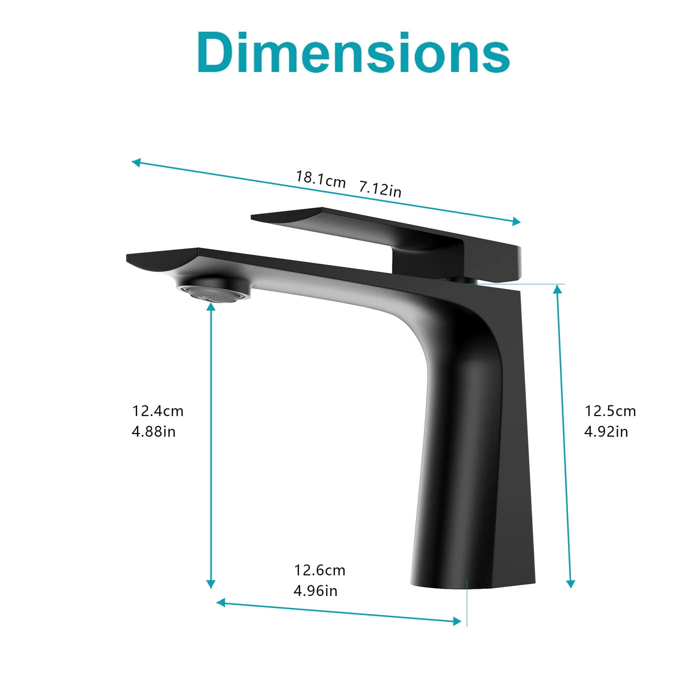 YZZY Black Single Handle Vessel Sink Faucet Hot and Cold Water Mixer Brass Body Single Hole Bathroom Sink Faucet