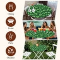 thumbnail image 6 of Round Table Cover 45-54 Inch Green St. Patrick's Day Waterproof Reusable Table Cloth Round Fitted Vinyl Tablecloth with Elastic Edged for Parties Outdoors, Lucky Clovers Watercolor Rustic, 6 of 6