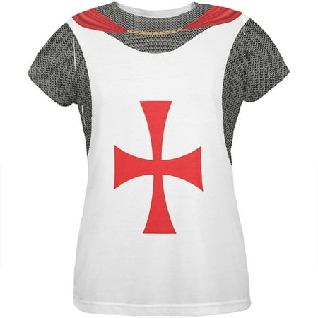 Halloween Knights Templar Armor Costume All Over Womens T Shirt