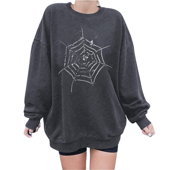 Fesfesfes Women Flannel Shirt Fashion Thanksgiving Printed Loose Long Sleeve Blouse Round Neck Casual Pullover Tops Sweatershirt