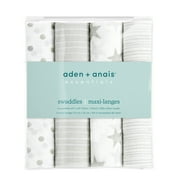 aden + anais Essentials, Cotton Muslin Swaddle Blanket, Dusty, Unisex, Infants, 4-Pack