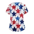 thumbnail image 5 of Iaqnaocc 4th of July Scrubs for Women Patriotic Oversized American Flag Stars Nurse Working Uniforms Retro V Neck Scrub Shirt Independence Day Nursing Scrubs with Pockets Watermelon Red S, 5 of 5