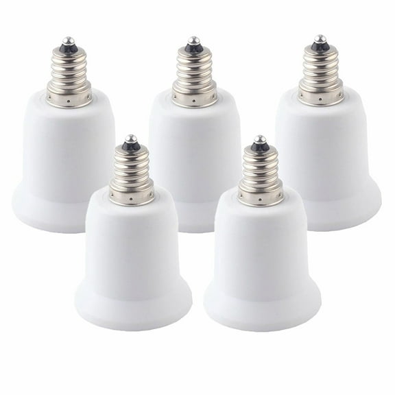 Adamax Candelabra to Standard Light Bulb Socket Adapter, 5-Pack