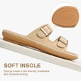 thumbnail image 4 of Ecetana Womens Flat Sandals Dressy Summer Comfortable Double Buckle Slip-On Slides Beach Shoes for Walking, 4 of 7