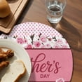 thumbnail image 3 of Happy Mother's Day Round 13 Inch Placemats Set of 8, Farmhouse Pink Floral Love Heart HeatResistant Non Slip Place Mats for Dining Table, Wipeable Braided Kitchen Table Mats for Housewarming, 3 of 9