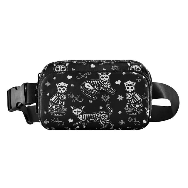 Fanny Pack CBBYY Death Halloween Cats Gothic para mujeres y hombres