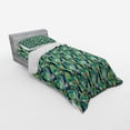 thumbnail image 3 of Birds Duvet Cover Set, Portrayal Illustration of Scarlet Macaw Parrots Among Exotic Plants in the Jungle, Bedding Set with Shams and Fitted Sheet, 3 Sizes, by Ambesonne, 3 of 3