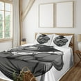 thumbnail image 3 of Ambesonne Cartoon Fitted & Top Sheet Set with Shams, Animal Athlete Gorilla, Black White Grey, 3 of 7