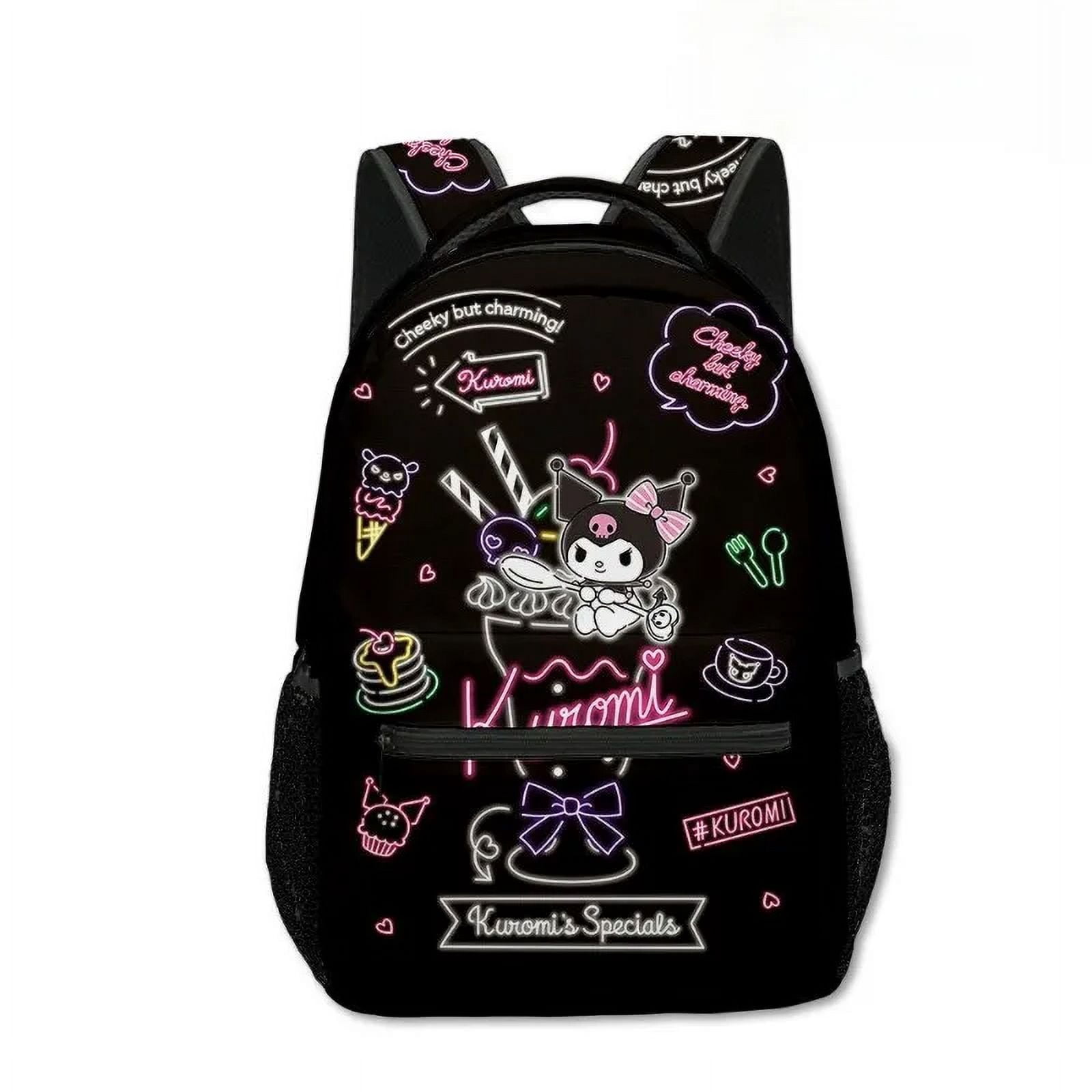 MINISO Printing Peripheral Sanrio Kuromi Kuromi Primary and Secondary School Students Anime Backpack Cartoon School Bag Mochila
